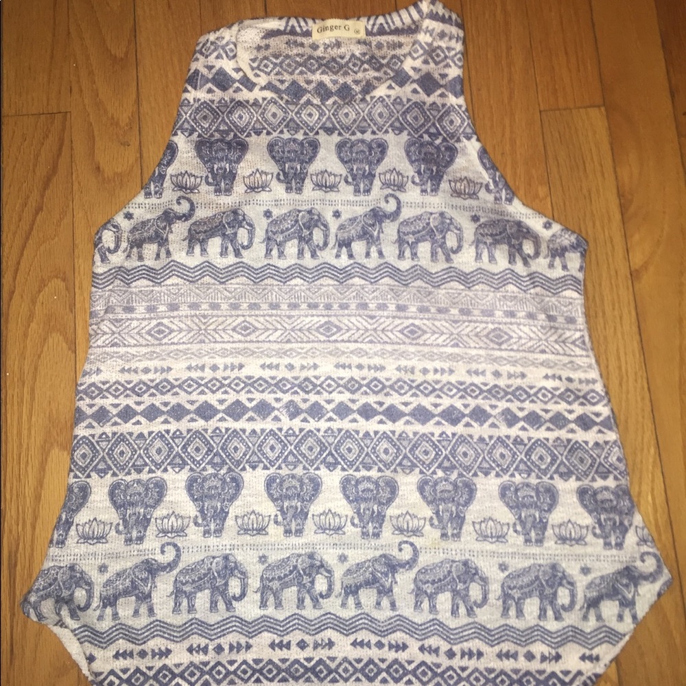 Elephant Print Tank Top